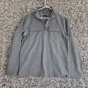 PRANA Brookland 1/4 Zip Sweater Wool Mens Size M Gravel Gray New NWT